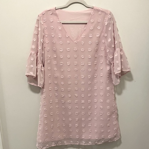 Soft pink dress with 3/4 sleeve - Picture 1 of 3
